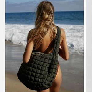 Free people movement quilted carryall NWT army